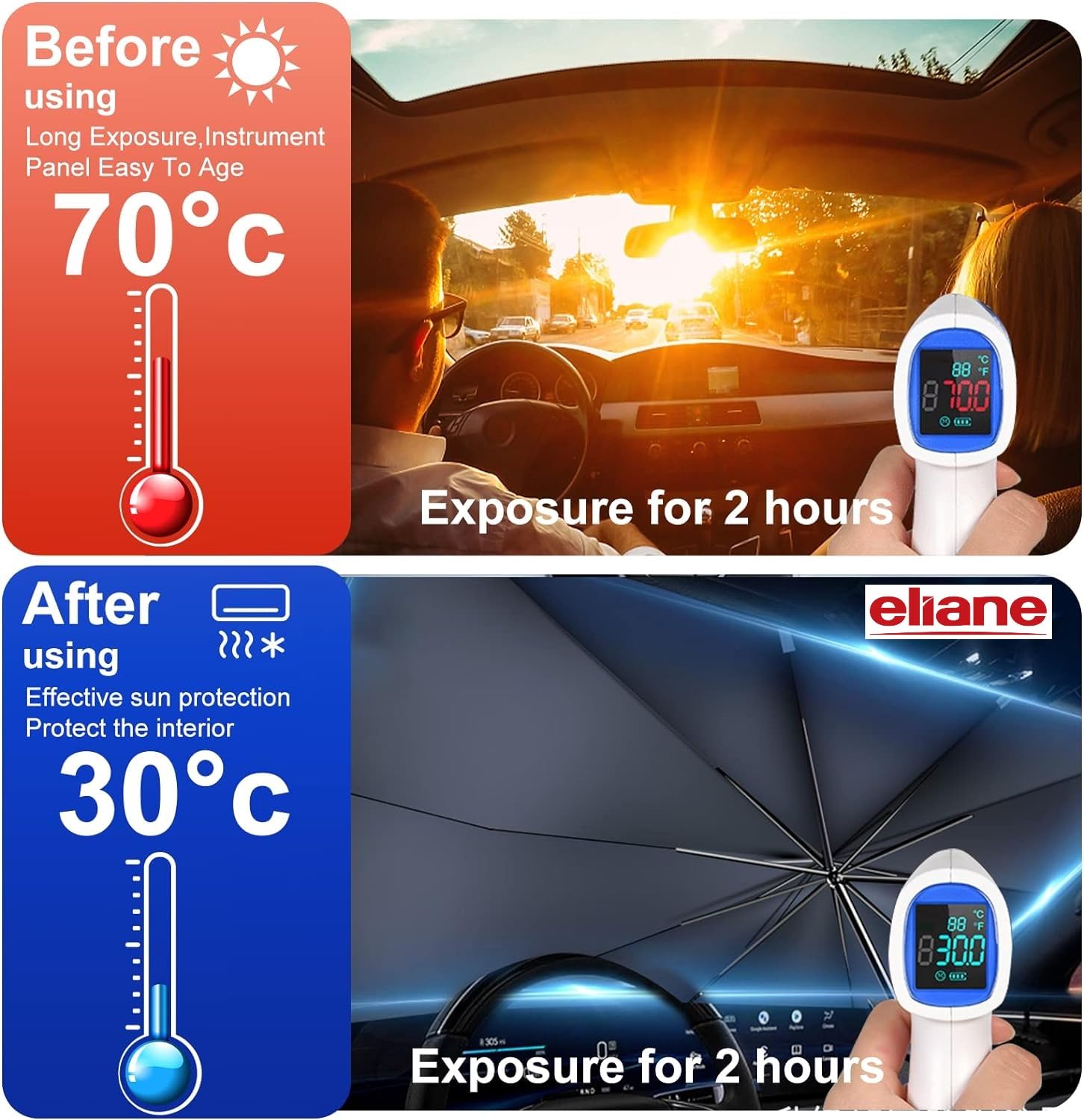 Eliane Car Sun Shade Windshield Cover