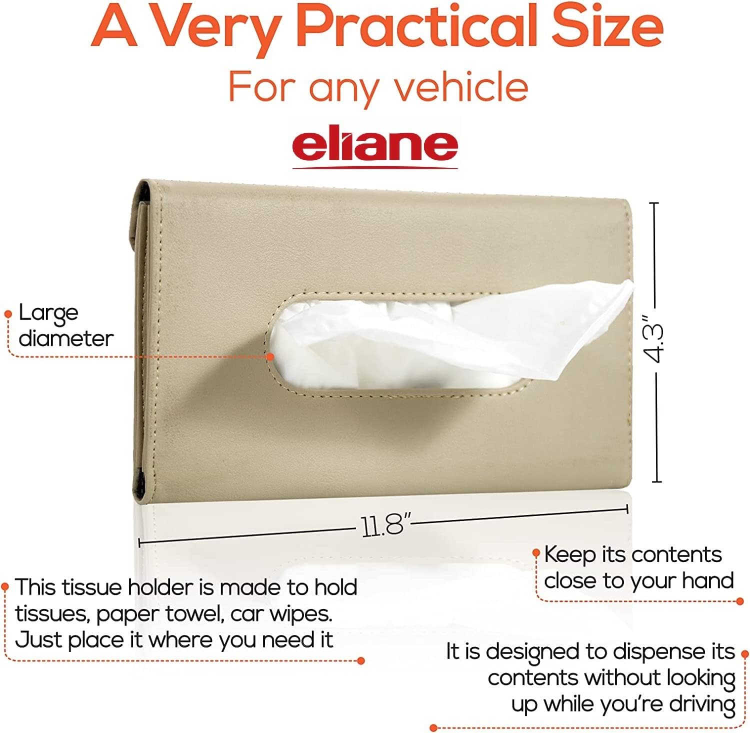 Eliane Car Tissue Holder Sun Visor Napkin