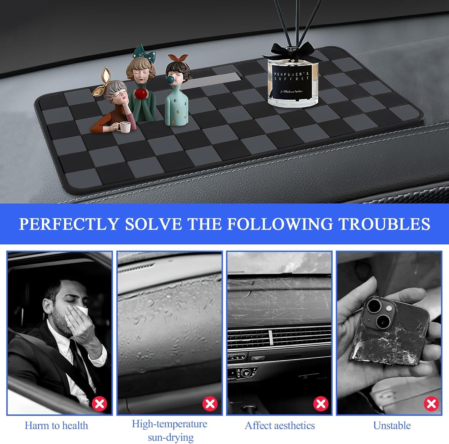 Eliane Car Dashboard Mat Anti-Slip Rubber Pad