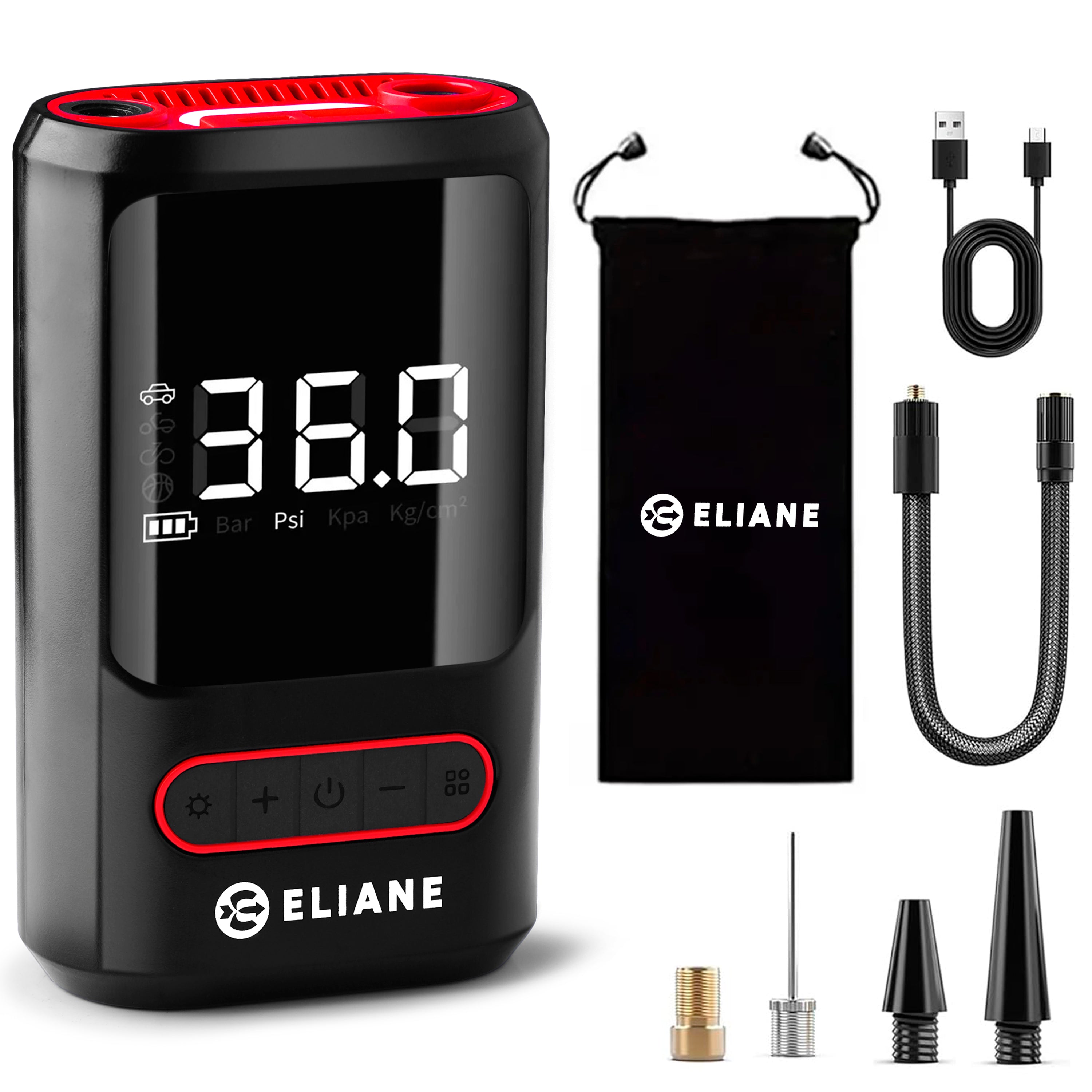 Eliane Portable & Rechargeable Tyre Inflator